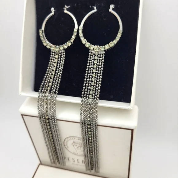 PESERICO Crystal Chandelier Earrings NIB - Picture 1 of 10